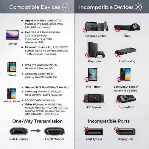 FDBRO USB-C to HDMI 2.1 Cable – 8K@60Hz / 4K@120Hz High-Speed Type-C to HDMI Adapter (48Gbps)