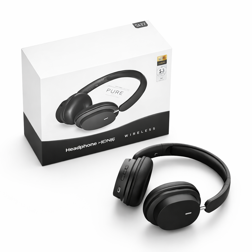 Foldable Wireless Bluetooth Headphones with Noise Cancellation & Built-In Mic