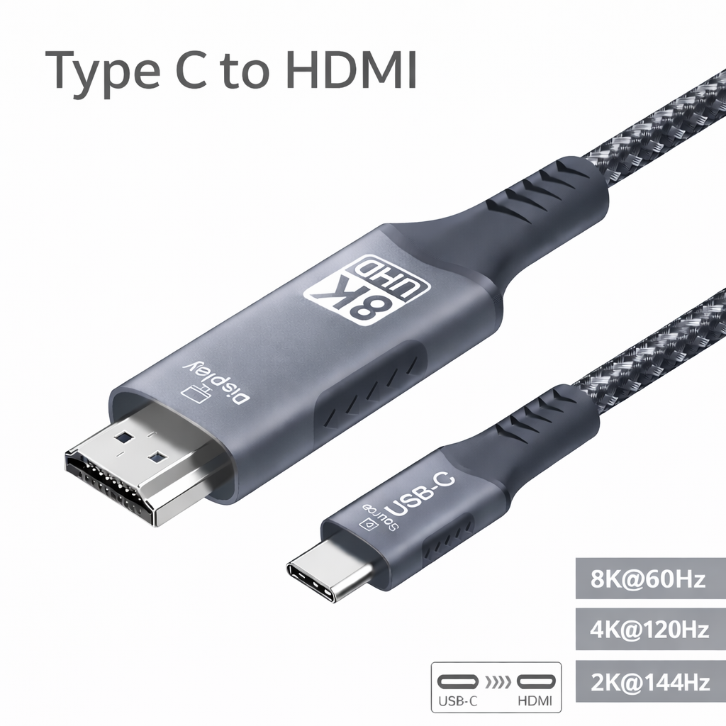 AXORA USB-C to HDMI 2.1 Cable – 8K Ultra HD Display