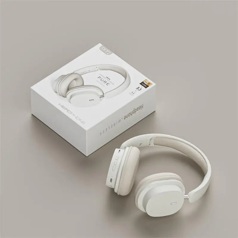 Foldable Wireless Bluetooth Headphones with Noise Cancellation & Built-In Mic