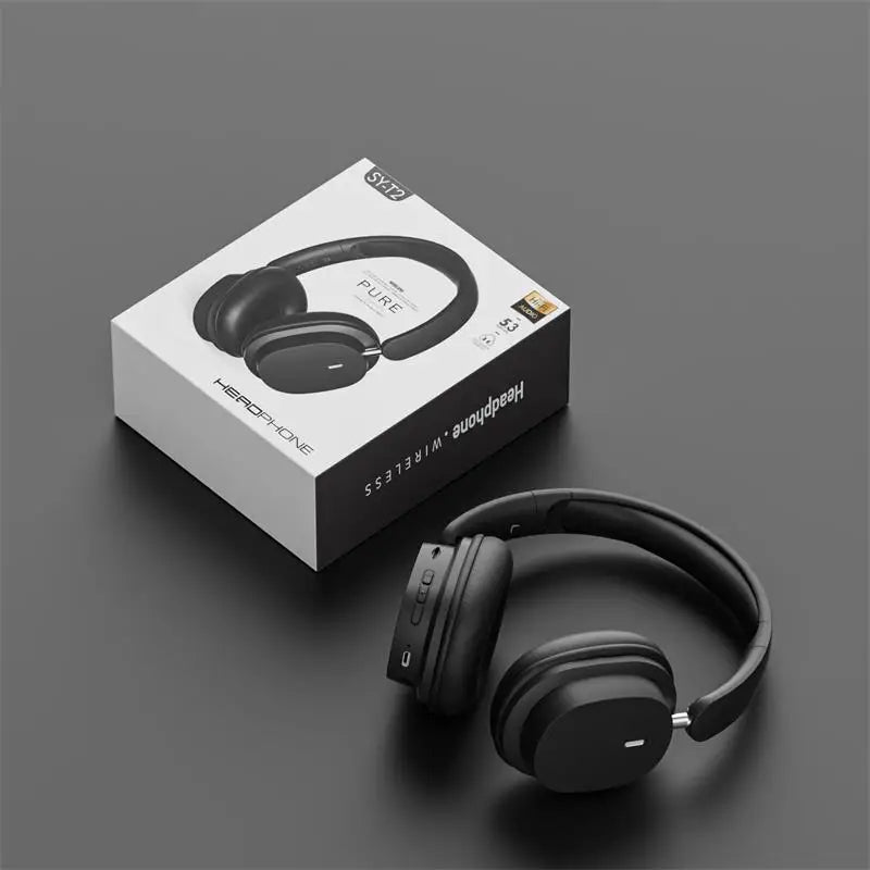 Foldable Wireless Bluetooth Headphones with Noise Cancellation & Built-In Mic